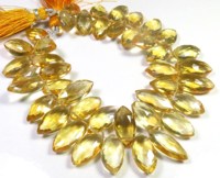 Magnifiques pierres précieuses naturelles de citrine jaune, taille marquise, qualité supérieure, jeu de couleurs, 8 brins facettés, perles de 14-18 mm pour la fabrication de bijoux