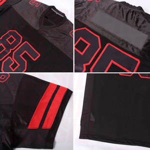 Camiseta de Fútbol Personalizada Negra, Roja y Negra, Auténtica, Transpirable, Uniforme de Equipo de Alto Rendimiento, Personalizada para Adultos, Totalmente Sublimada - Product Image 3