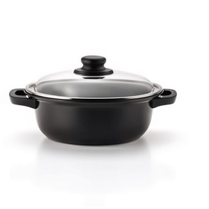 Induction Black 20cm Non-stick Casserole Dish with Glass Lid (Classic Design) - Product Image 2