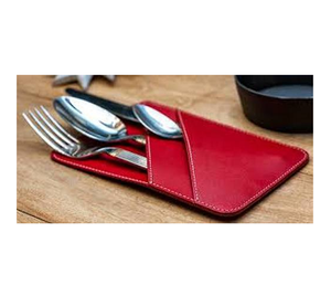 Porta Cubiertos Plegable de Cuero Genuino Hecho a Mano, Ecológico y de Lujo para Vajilla de Restaurante LCH-0068 - Product Image 2