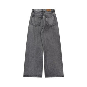 Jean en denim respirant 100 % coton pour homme, style baggy, avec logo personnalisé, effet délavé et imprimé, service OEM - Product Image 3
