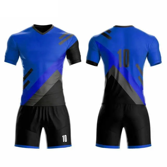 Voetbal Uniform Polyester Interlock Sublimatie Voetbalshirt Groothandel Heren Voetbal Jersey Uniform Set