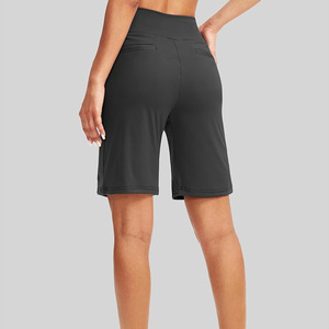 Pantalones cortos de Yoga de cintura alta para mujer con logotipo personalizado Cómodo elástico para gimnasio y sesiones de yoga Patrón sólido - Product Image 2