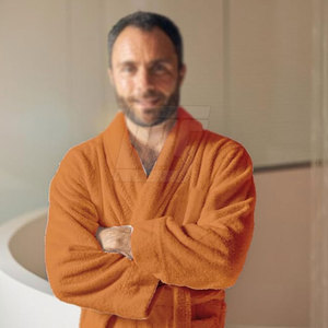 Albornoces elegantes para hombre, bata de algodón de manga larga, ropa de dormir cómoda, albornoces para hombre al por mayor - Product Image 6