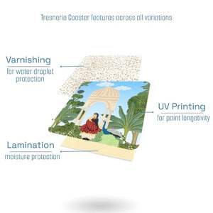 Posavasos de Madera Estampados, Hechos a Mano, de Alta Calidad, Estilo Bohemio, Ecológicos, con Patrón Único para Protección de Mesas y Encimera - Product Image 5