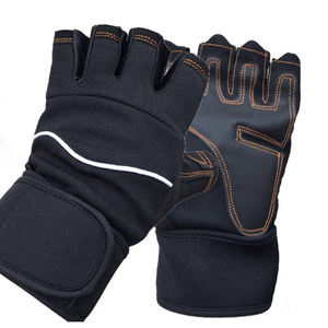 Gants de fitness demi-doigts en néoprène pour hommes, longs poignets, pour l'extérieur, vélo, équitation, sport, gym - Product Image 1