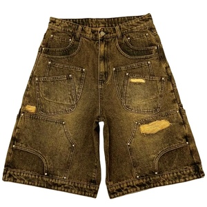 Short en jean cargo Glory Custom Distressed à multiples poches, nouveau look vintage tendance pour unisexe, streetwear et tenue décontractée - Product Image 1