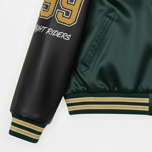 Veste universitaire pour homme en chenille brodée sur mesure en gros, légère et confortable, veste universitaire en satin pour homme - Product Image 3