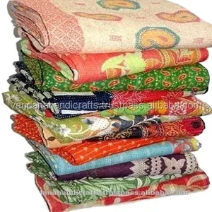 Старое лоскутное одеяло kantha, постельное белье, простыни, винтажное покрывало на кровать bangali gudri разных цветов