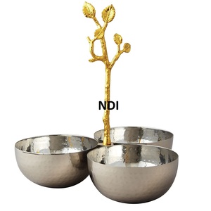 Cuenco para servir frutas con acabado de níquel de diseño Andcrafted, forma personalizada para artículos de catering para el hogar, cuenco decorativo para servidor de frutas - Product Image 1