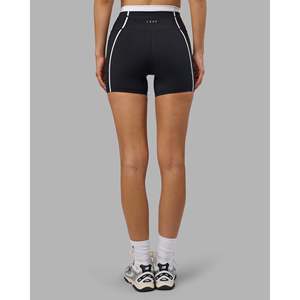 Pantalones Cortos de Ciclismo Liberate Contrast de Cintura Alta con 4 Bolsillos - Negro/Blanco - Product Image 5