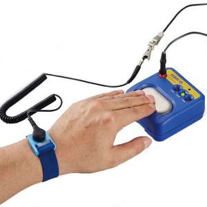 Hakko FG470 Testeur de système antistatique pour les flux de soudage LED + Buzzer Testeur de dragonne de batterie avec support de montage - Product Image 2