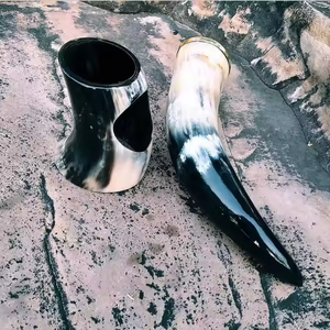 Corne à boire Viking Qualité indienne Naturel Logo personnalisé Noël Inde par artisanat en croissant - Product Image 4