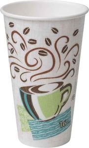 Soyez le premier à donner votre avis Dixie PerfectTouch 16 Oz. Gobelet en papier kraft isolé Conception à double paroi Café chaud Pizza 500 pièces Blanc/Multicolore Brume de café - Product Image 3