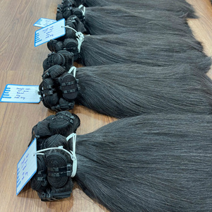 Cabello vietnamita virgen natural liso, extensiones de cabello humano con doble trama, cabello natural virgen de proveedor, color - Product Image 4