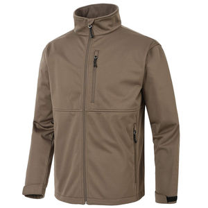 Quantité en vrac Veste Softshell pour hommes Design élégant Tissu extensible Imperméable Coupe-vent Respirant OEM Vestes Soft Shell - Product Image 3
