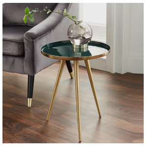 Table d'extrémité décorative durable Table d'extrémité enduite de poudre bleue sur mesure Table d'appoint de meubles en métal faite à la main - Product Image 5