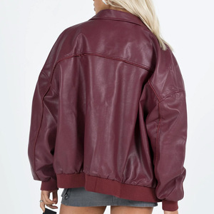 Blouson aviateur en cuir personnalisé avec logo personnalisé imprimé broderie Streetwear mode vêtements d'extérieur d'hiver fournisseur - Product Image 6