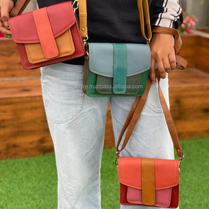 กระเป๋าถือหนังรีไซเคิลสีตะวันตกสินค้ามาใหม่กระเป๋าหลายสีกระเป๋าสะพายไหล่หลากสีมีสไตล์ไม่เหมือนใครสำหรับผู้หญิง - Product Image 3