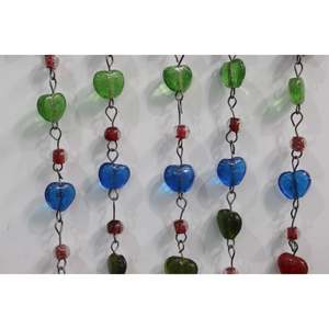Handmade Modern/Vintage Glass Hanging <b>Chime</b> Bells Beads Heart-Shaped Decoration for Indoor Outdoor Garden Patio Living Room - Product Image 4