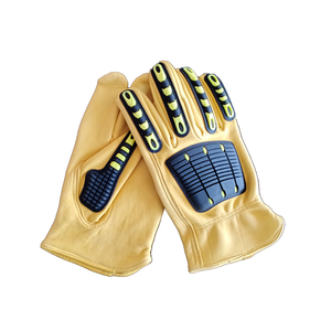 Guantes DE TRABAJO DE SEGURIDAD DE cuero sintético resistentes a cortes Guantes de fábrica de alto impacto transpirables sostenibles de 8 oz de espesor - Product Image 3