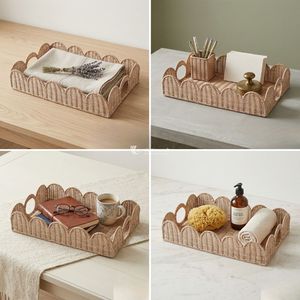 Bandeja de Almacenamiento de Mimbre y Ratán, Bandeja Decorativa de Mimbre Natural, Tamaño y Color Personalizados para el Hogar y Hostelería, Venta al por Mayor - Product Image 2