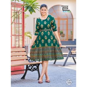 Couleurs étonnantes Vente à Chaud Fancy Trending Indien Dernières Tuniques Traditionnelles en Rayonne avec Imprimé Travail Fournisseur et Exportateur Indien - Product Image 1
