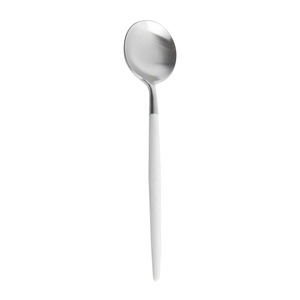 Premium <b>White</b> Silver Stainless Steel Flatware Spoon <b>Set</b> of 6 Pieces Manufacturer Wholesaler - Product Image 1
