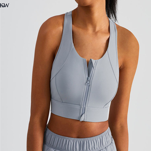 Soutien-gorge de sport à soutien élevé pour femmes rembourré dos nageur respirant tissu extensible haut d'entraînement sur mesure Yoga course Fitness avant - Product Image 3