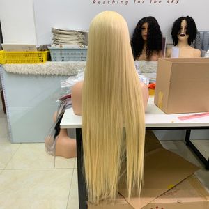 Extensiones de cabello Super Long Bone Straight Blonde Super Double Drawn Bundles Cabello humano virgen sin procesar crudo - Product Image 5