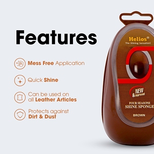 Cireur de chaussures crème instantanée à motifs bruns avec éponge - Product Image 4