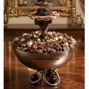 Tazón de chocolate de acero inoxidable con acabado mate, tazón de dulces de diseño, forma redonda, tazón de chocolate de lujo nuevo. - Product Image 1