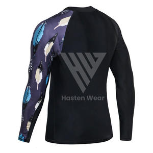 Vêtements de sport pour hommes Rash Guard à manches longues Tissu doux confortable Fabriqué en spandex Chemises de compression à prix de gros - Product Image 6