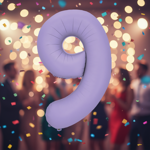 Ballon de fête en forme de chiffre 9 violet de 1 m en aluminium pour hélium, décoration de fête - Product Image 3