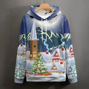 Sudaderas con Capucha de Papá Noel Navideñas Unisex para Hombre y Mujer, Sudadera con Capucha y Bolsillos - Product Image 2