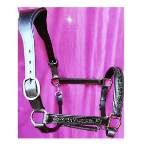 Raccords en argent de licou de cheval anatomique en cuir de meilleure qualité avec plaque signalétique de cheval gravée pour les courses de chevaux - Product Image 5