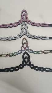 Banda para la frente de diseñador ecuestre islandés hoja de roca de piedra multicolor cómodo estilo occidental carreras cuero curva Base caballo - Product Image 5