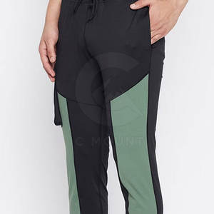 Pakistan กางเกงลำลองผู้ชายน้ำหนักเบา, กางเกงเอวกลางใส่สบายฟอกสีดำลายตรงสีพื้น - Product Image 5