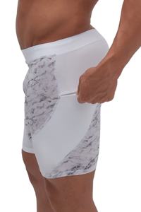 Short de compression à séchage rapide pour hommes, taille élastique, collants de sport pour l'entraînement, la course à pied, motif solide - Product Image 5