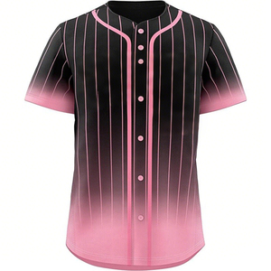 Nuevo diseño personalizado rayas uniforme de béisbol logotipo personalizado nombre Jersey personalizado béisbol Jersey Unisex 100% poliéster - Product Image 3