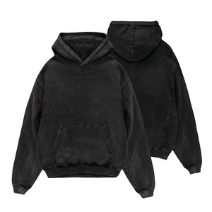 OEM nouvelle mode streetwear impression vintage lavage à l'acide recadrée soleil délavé sweat à capuche hommes - Product Image 1