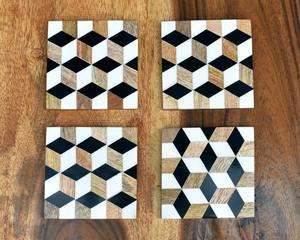 Posavasos de té de madera de lujo Posavasos de bebidas decorativos para regalos, bodas y restaurantes - Product Image 1