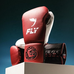 Guantes de Boxeo Profesionales con Cordones - Guantes de Entrenamiento y Sparring de Cuero Premium - Azul y Rosa para Muay Thai y Kickboxing - Product Image 5