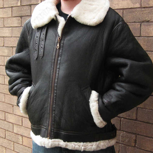 Chaqueta de Piloto Clásica B3 de Piel de Oveja Auténtica, Chaqueta de Cuero de Piel de Oveja Real, Abrigo de Invierno Cálido, Chaqueta de Aviador - Product Image 4