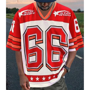 Vente en gros, maillots de football américain sublimation orange, uniformes d'équipe en maille respirante style NFL, entraînement, tenue de match - Product Image 2