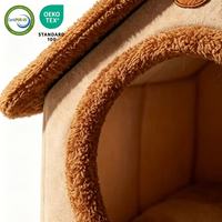 Casa para Mascotas 2 en 1 Plegable para Interiores, Cama para Gatos Tipo Cueva, Cama Portátil de Felpa Cálida para Gatitos