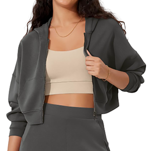 Nouveau sweat-shirt décontracté tendance streetwear à épaules tombantes, respirant, écologique, en tricot, sweat-shirt court pour femmes - Product Image 4