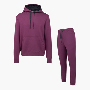 ชุดวอร์มแฟชั่นผ้าฟลีซสำหรับฤดูหนาว เสื้อฮู้ดและกางเกงขายาว ชุดลำลองสำหรับผู้ชาย เสื้อผ้ากีฬาเนื้อหนา - Product Image 1