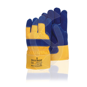Guantes de trabajo de color personalizados al por mayor en el interior de algodón de vaca guantes de trabajo de protección de seguridad industrial de cuero de Palma única EN420 - Product Image 1