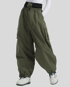 Pantalon de ski professionnel écologique imperméable avec fermeture éclair, coupe ample, pour femmes et hommes, coupe-vent, isolé, thermique, cargo, sports d'hiver - Product Image 3